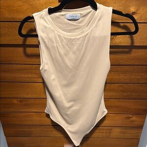 Women's Cream Sleeveless Top